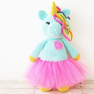 Crochet Unicorn Tutu Doll