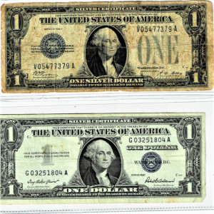 HISTORICAL EXAMPLE OF US SILVER CERTIFICATE BANK NOTES/1928A. TO 1957