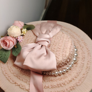 Sunset Rose Lolita Classical Straw Hats Vintage Bonnet Sun Hat