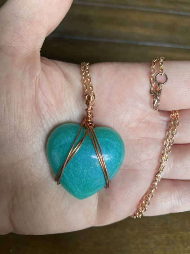 Wire-wrapped Heart Pendant Necklace