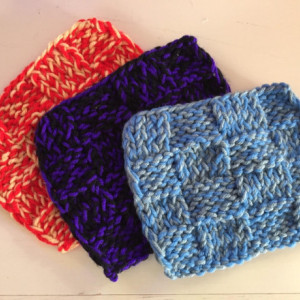 Dual Color Knit Washcloths by Give A Yarn Crafts