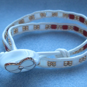 Leather wrapped bracelet Triple wrap Designer look w/o designer price tag LW22