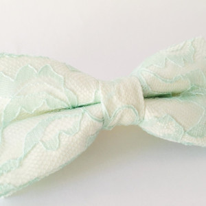 Mint Bow Tie - Ivory and mint lace Bow Tie - Mint lace Bow Tie - Mint Men's Bow Tie - Mint to be bow tie