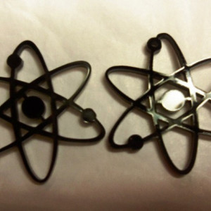 Atom proton, science charms laser cut charms cell phone charms geek charms