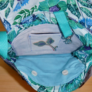 Sun and hills shoulder bag, side bag, applique design
