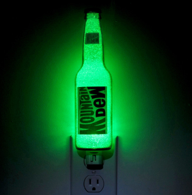 Mountain Dew 12 oz Glass Night Light Accent Lamp Eco 50,000 hour LED