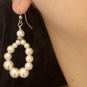Pearl Earrings, Glass Earrings