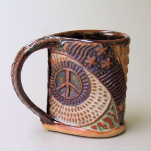 Hippie Bus Pottery Mug