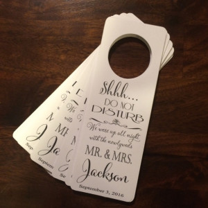 Wedding Door Hanger-.Personalized door hanger for out of town guests. Destination wedding door sign-Door Tags-set of 10