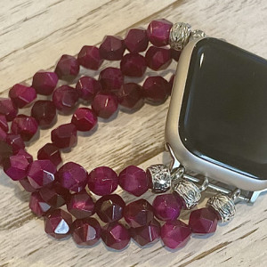 Rose Red Tigers Eye Apple Watch Band