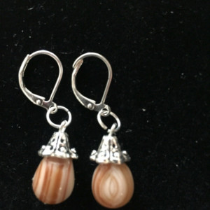 Stripe dangle glass earrings
