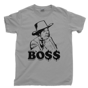 Boss Hogg Men's T Shirt, Boss Hog Sheriff Rosco P Coltrane Dukes Of Hazzard Unisex Cotton Tee Shirt
