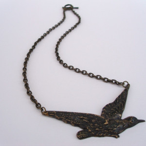 Antique Bronze Bird Necklace