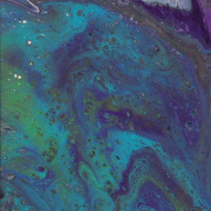 8x10 Abstract Acrylic Pour Title "Purple Passion"