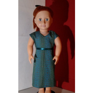 1940s/1950s Style, elegant hand sewn 18" doll (AG, OG, etc.) dress - Heirloom Quality Vintage Style