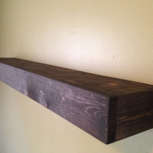 FREE SHIPPING Large Rustic Style Floating Shelf - 42"L x 7"D - Jacobean finish - Hand Made