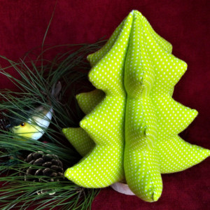 Fabric Christmas tree, Modern Tree, Lime green tree, soft sculpture christmas tree, Christmas decor, Gift