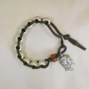 St. Therese Sacrifice Bracelet of Incised Aluminum Beads