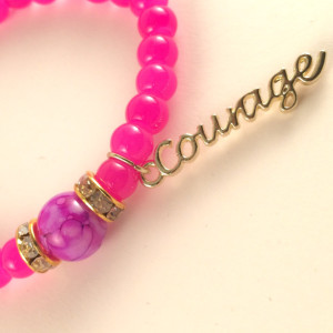 Breast Cancer awareness pink courage bracelet 