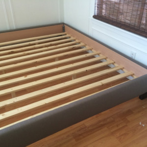 Platform bed frame Linen upholstered