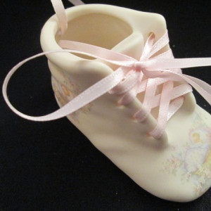 Porcelain Baby Shoe for Girl ---Free PERSONALIZATION