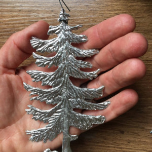 Pine Tree or Christmas Tree pewter ornament figurine, hand cast