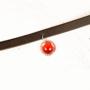 Real Butterfly Wing Necklace - Real Butterfly Jewelry - Black Choker - Choker Necklace - Charm Choker - Pendant Choker - Red Choker