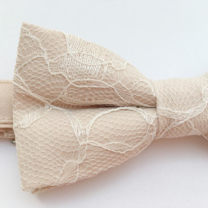 Champagne and Ivory Bow Tie