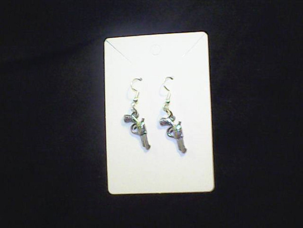 Gun Homemade Silver colored earrings