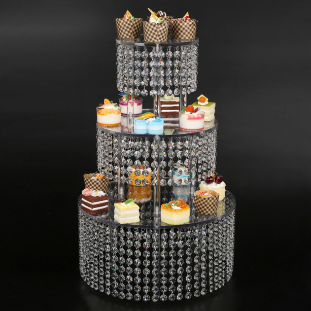Premium Cake Display Tower Rack - cake stand for Parties Buffet Supplies for a Baby Shower, Bridal Shower or Wedding 4 Tier