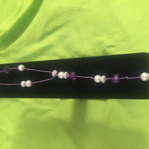 Foot Tender - Purple & Faux Pearls - Double Ankle Wrap (S) - SOLD OUT