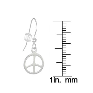 Free Shipping - Small .925 Sterling Silver Peace Earrings