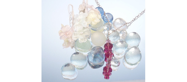 Raspberry Swirl Elegant Necklace Sterling Silver Chain