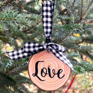 Wood Slice Ornaments - Set of 3 | Love | Joy | Peace | Sold Individually Or As A Set of 3!