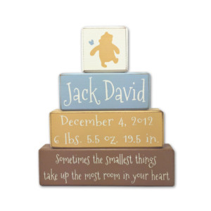 Winnie the Pooh Nursery - personalized -  wood sign - custom name and birth stats