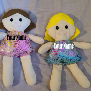 Personalize doll for Christmas stocking stuffer small gift plush doll stuffed