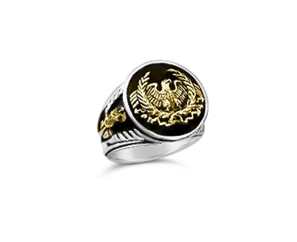 Artisan made Roman Eagle Fasces Mens ring sterling silver 925