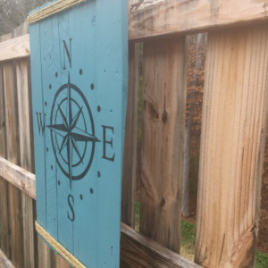 Large wood Compass sign/wall hanging