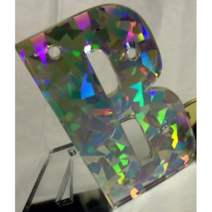 IMPACT letter,2" tall, charms letters, Impact,HOLOGRAPHIC, initial letters,Snapback letters, Laser cut