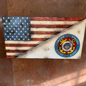 Split American and Coast Guard Flag