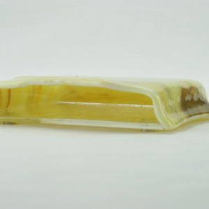 Magnetic glass vase / pen & paper holder - Almond streaky