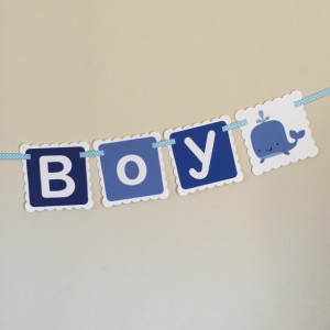 It's a Boy Banner, It's a Boy Whale Banner, Baby Boy Baby Shower, Baby Shower Banner, Whale Banner