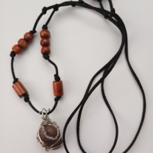 Eco Friendly Handcrafted Wired Stone Pendant Necklace No.3