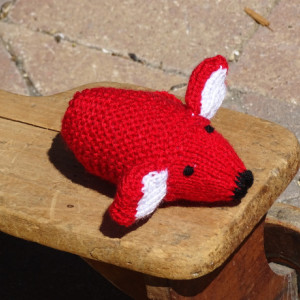 Baby Toy, Hand Knitted Mouse, Red Toy, Stuffed Small Toy, Stuffed Animal