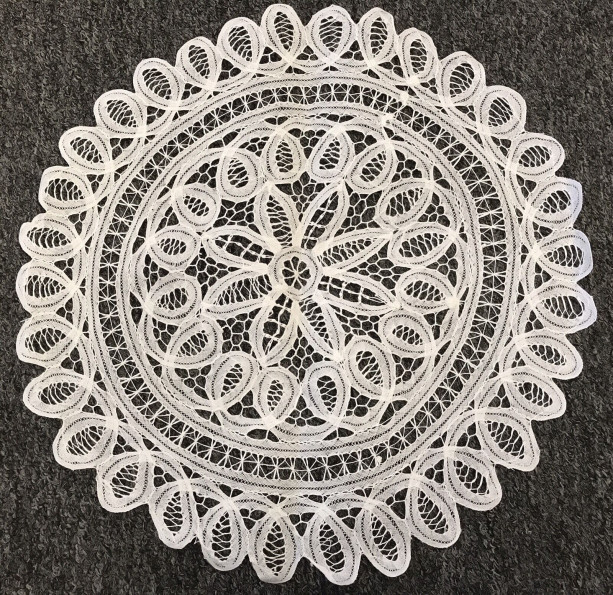 18" White Cotton Handmade Battenburg Lace Crochet Doily Doilies Round Wedding