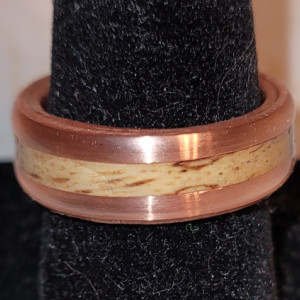 One of a kind copper and wood ring