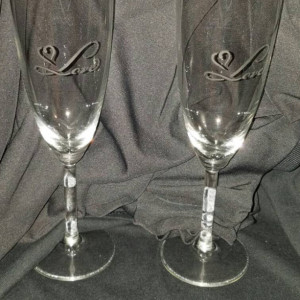 Set of Heart Love Champagne Flutes