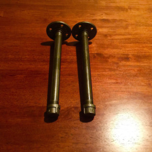 Two Industrial Black Iron Pipe Bike Bicycle Rack Brackets "DIY" Kit, 3/4" X 12" Brackets with Black Foam Padding
