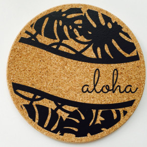 Hawaii Aloha Leaf Set ~ Hawaii Coaster ~ Aloha Coaster ~ Palm Frond Coaster ~ Tropical Leaf Coaster ~ Hawaii Coaster Set ~ Monstera Coaster