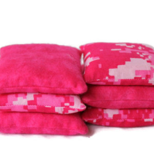 Pink Camouflage & Flannel Bean Bags (set of 6) Party Favor Toss Game - US Shipping Included